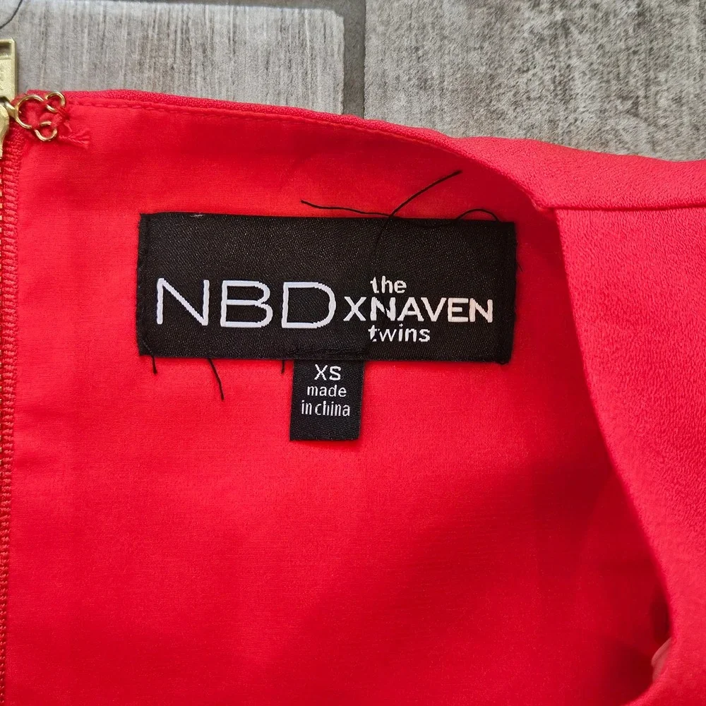 NBD x Naven Twins Dress Size XS Red NEW Asymmetrical Cutout Mini Sleeveless